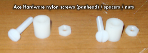 Nylon screws,spacers and washers
